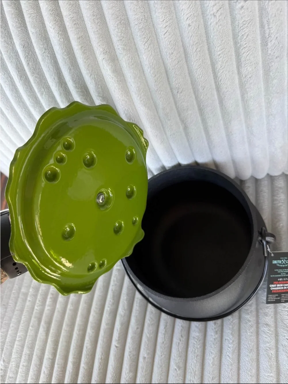 Smith & Clark viral Green Ceramic Lid Cast Iron Cauldron